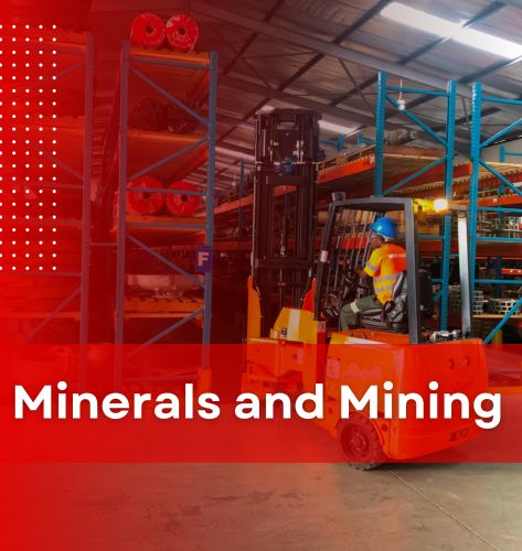 warehouse services for minerals and mining industries